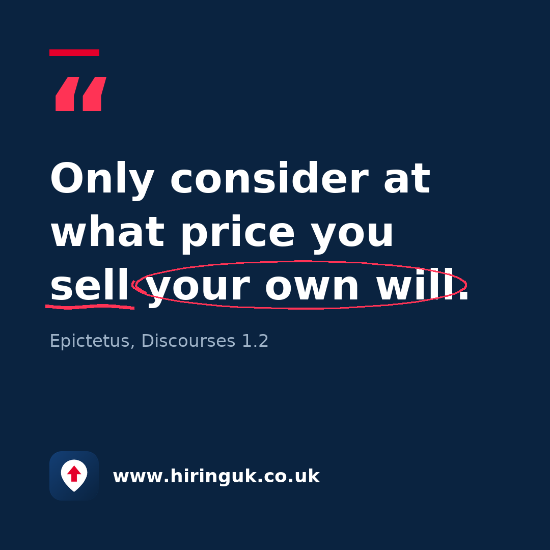 Quote card: Only consider at what price you sell your own will.
