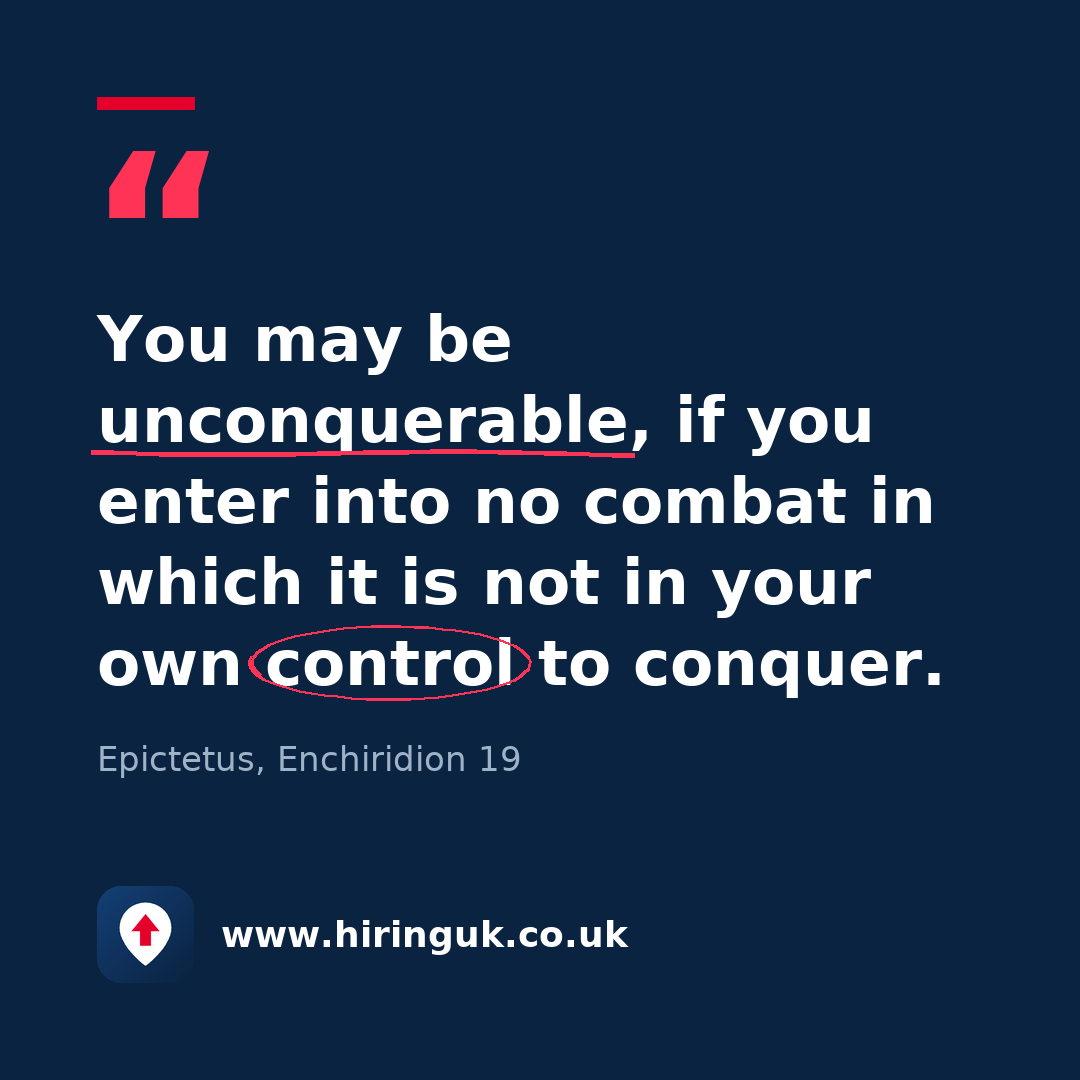 Quote card: You may be unconquerable, if you enter into no combat in which it is not in your own control to conquer.