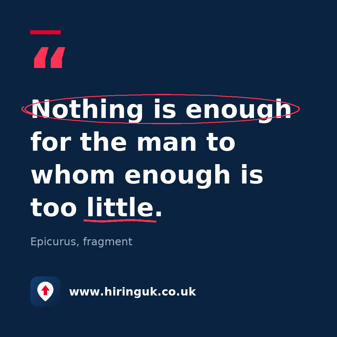Quote card: Nothing is enough for the man to whom enough is too little.