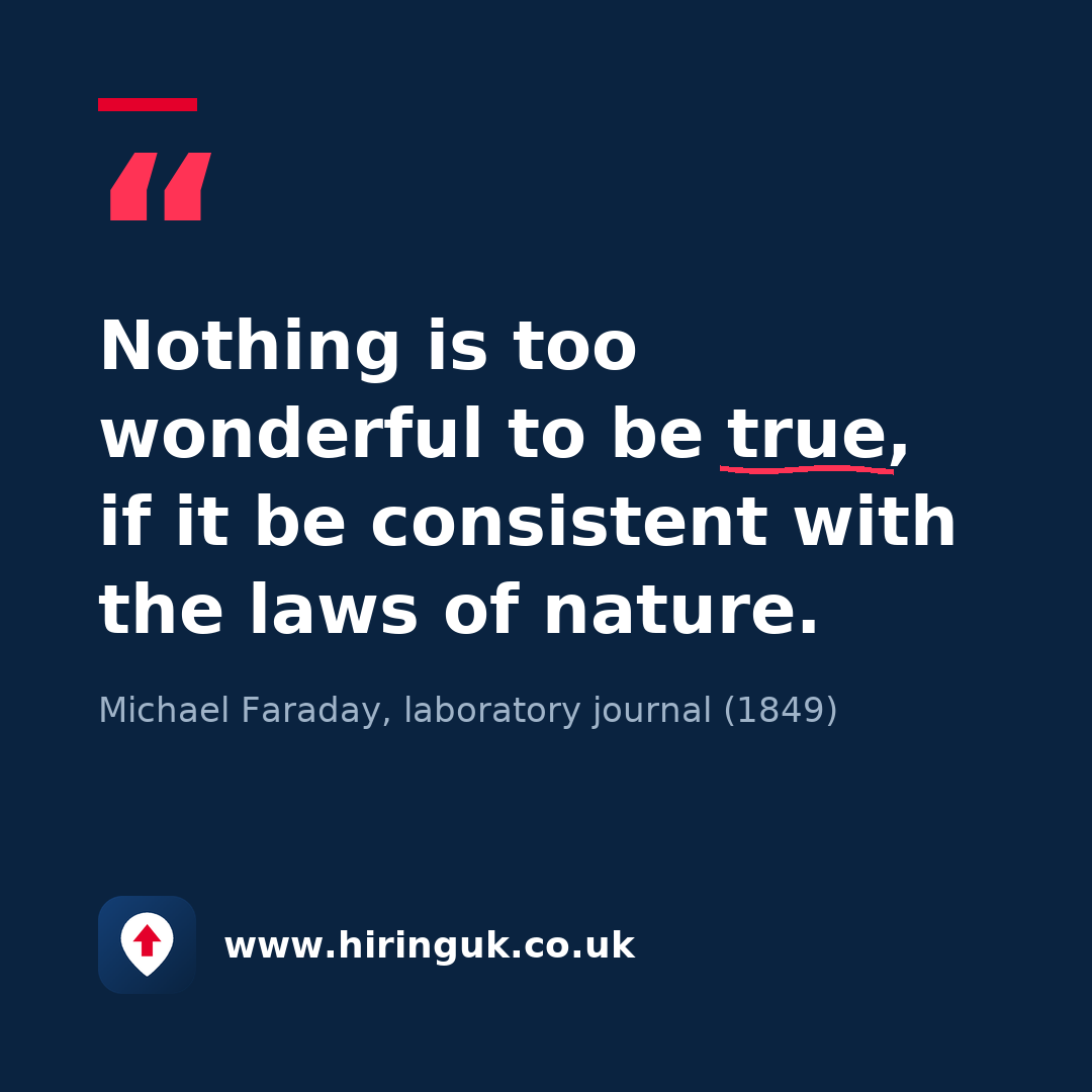 Quote card: Nothing is too wonderful to be true, if it be consistent with the laws of nature.
