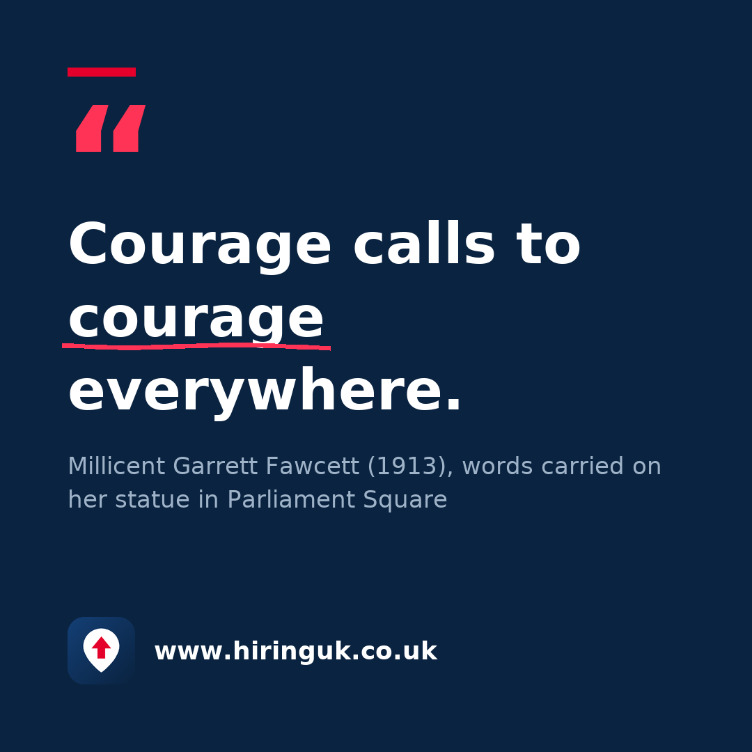 Quote card: Courage calls to courage everywhere.