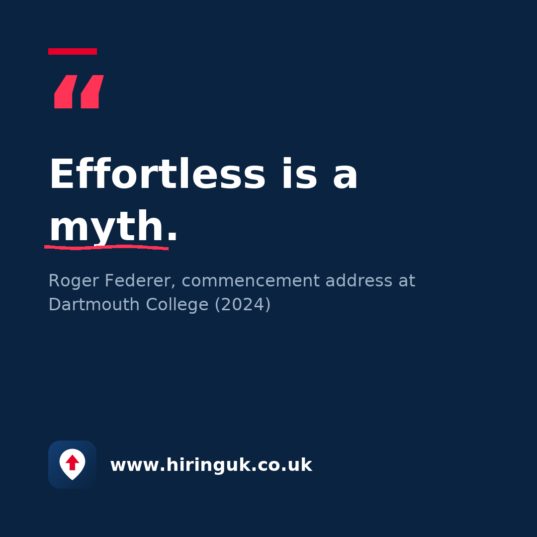 Quote card: Effortless is a myth.