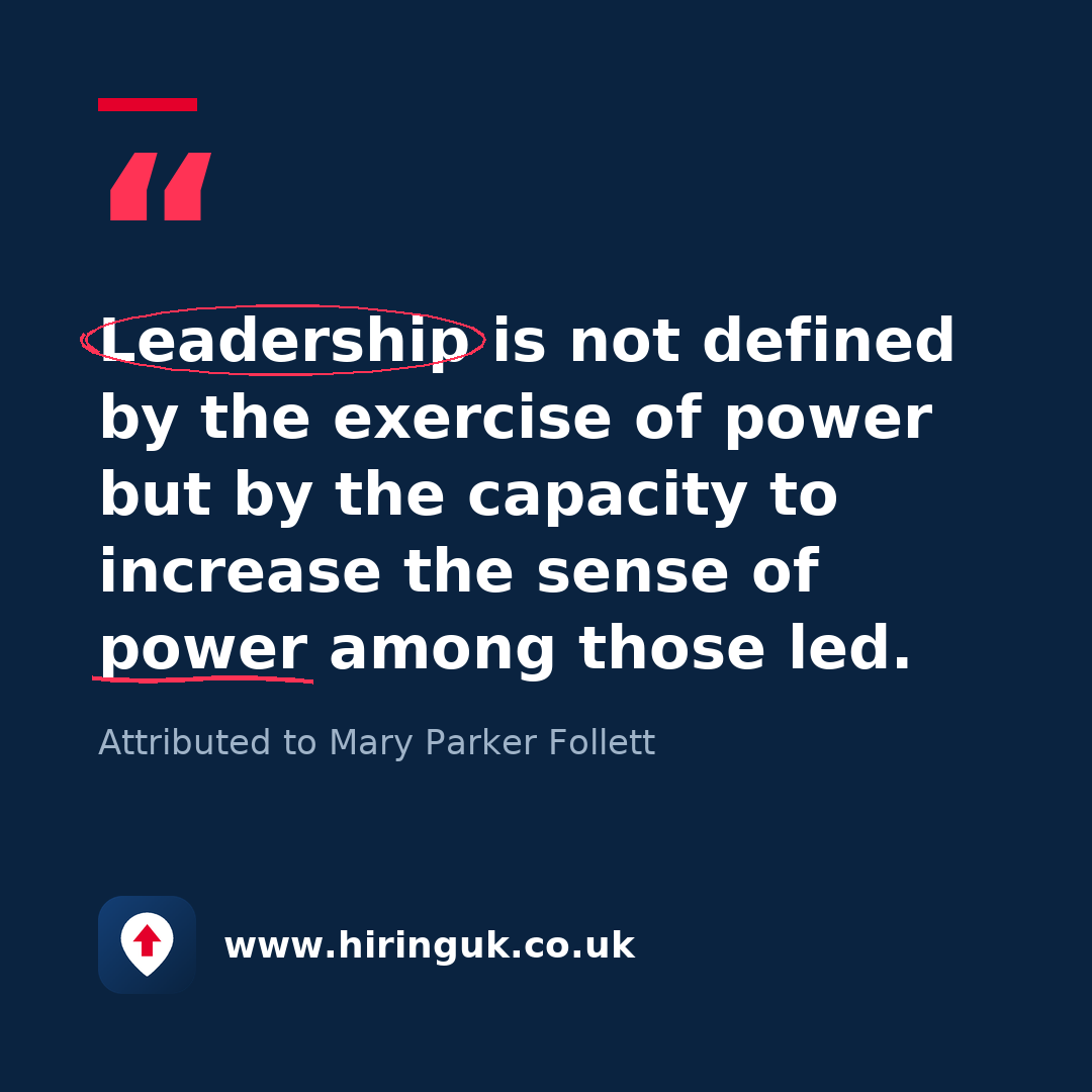 Quote card: Leadership is not defined by the exercise of power but by the capacity to increase the sense of power among those led.