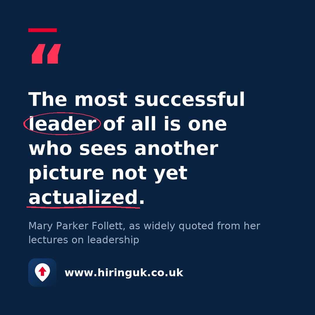 Quote card: The most successful leader of all is one who sees another picture not yet actualized.