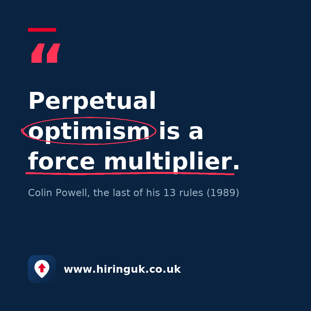 Quote card: Perpetual optimism is a force multiplier.
