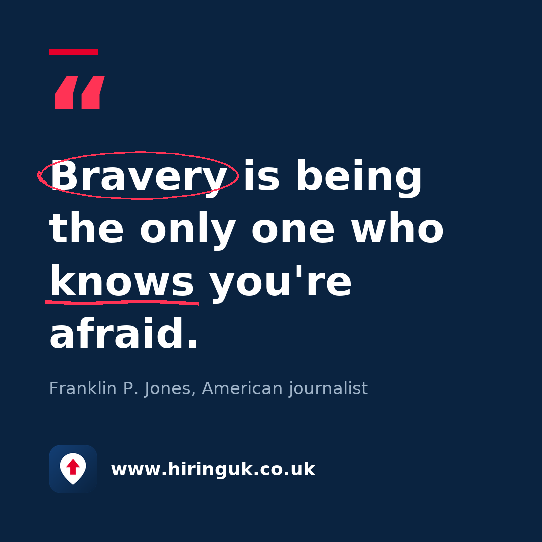 Quote card: Bravery is being the only one who knows you're afraid.