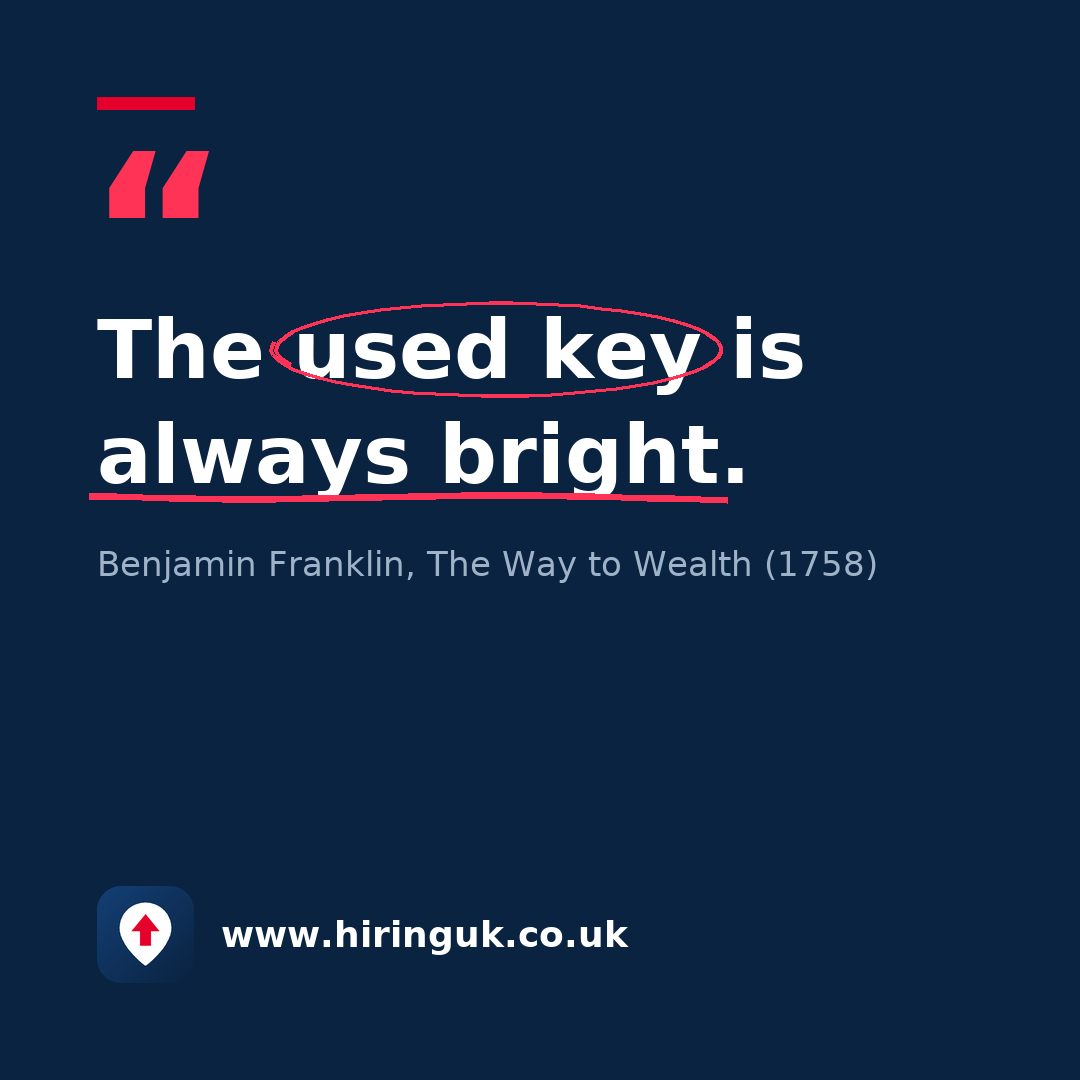 Quote card: The used key is always bright.