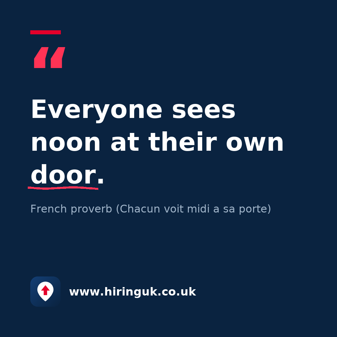 Quote card: Everyone sees noon at their own door.
