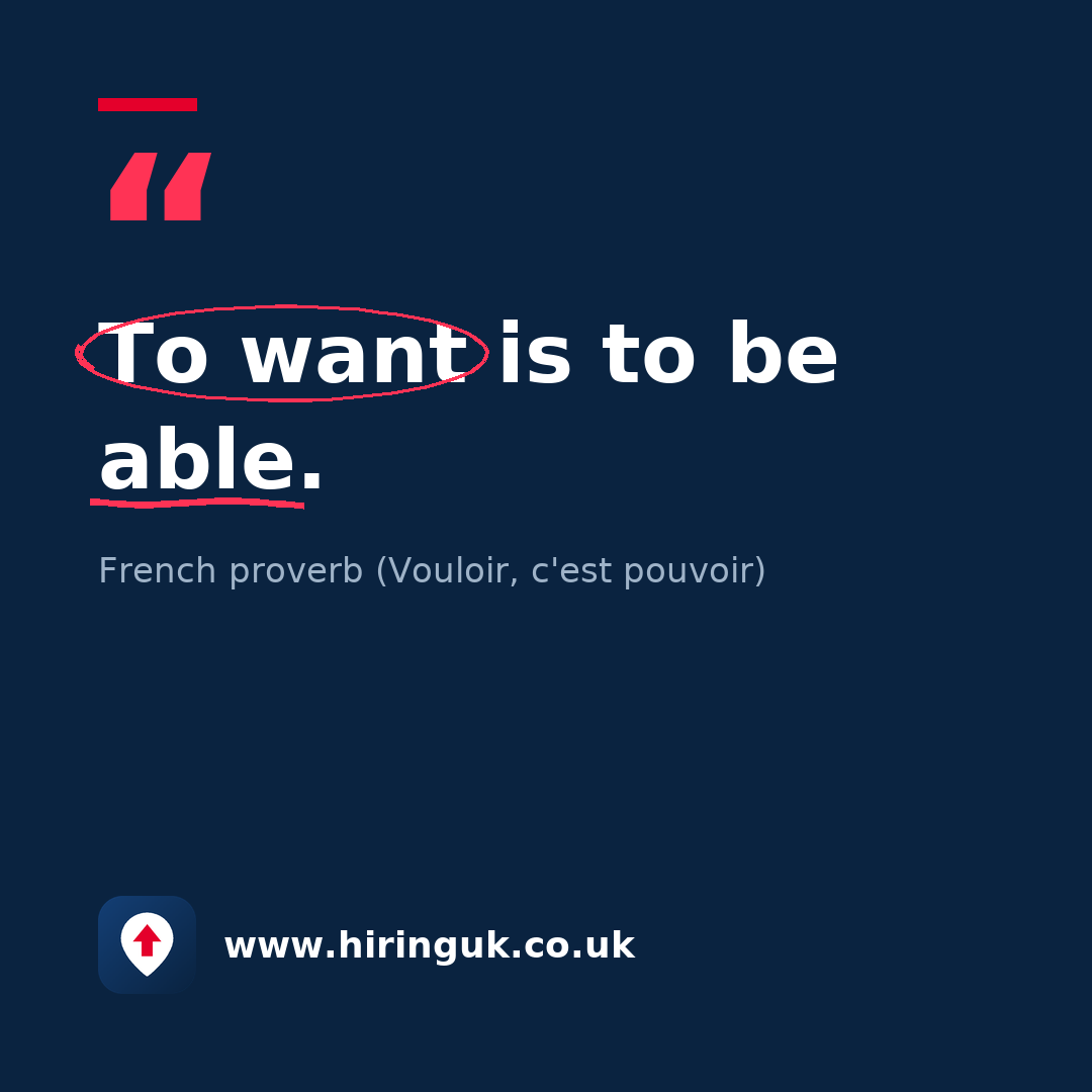 Quote card: To want is to be able.