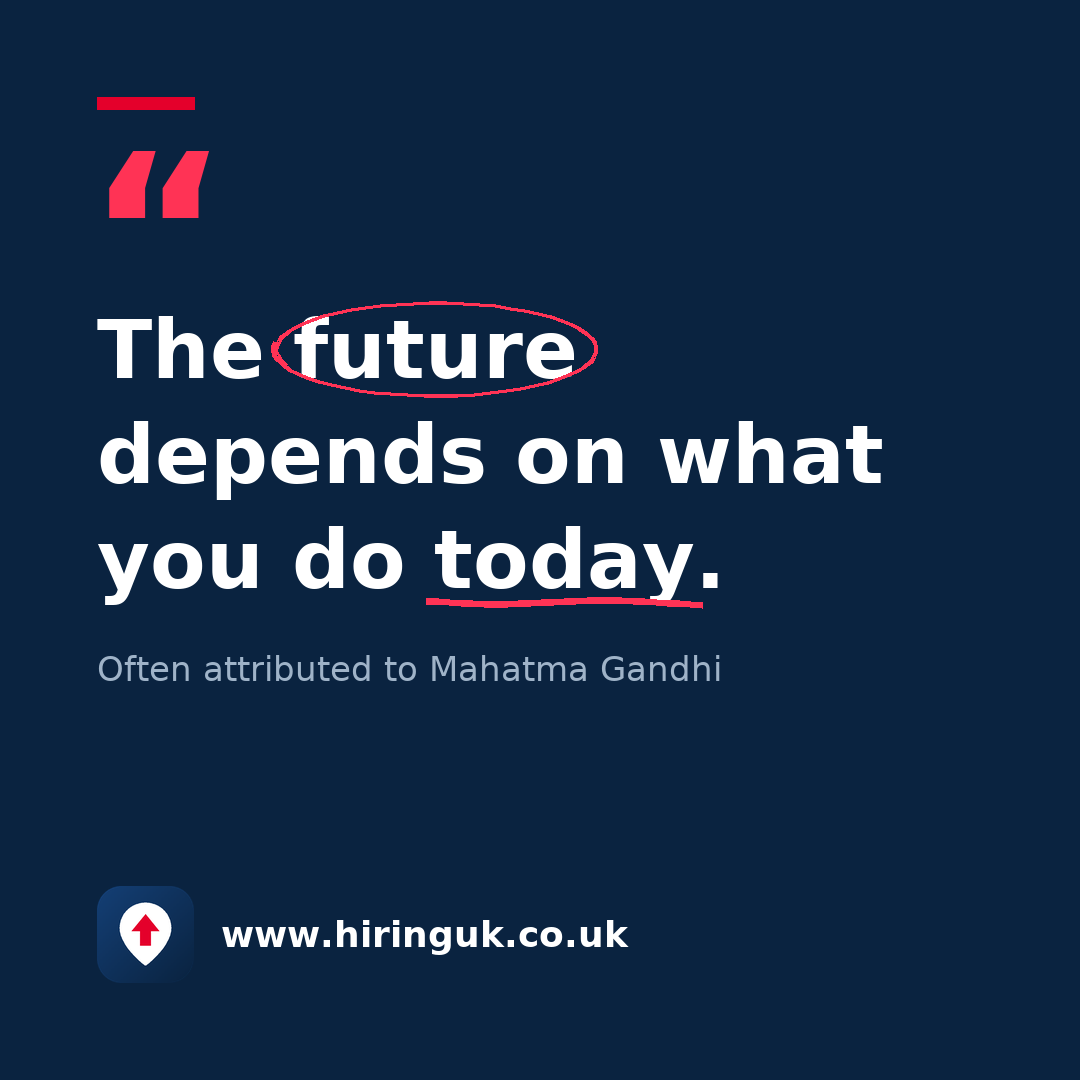 Quote card: The future depends on what you do today.