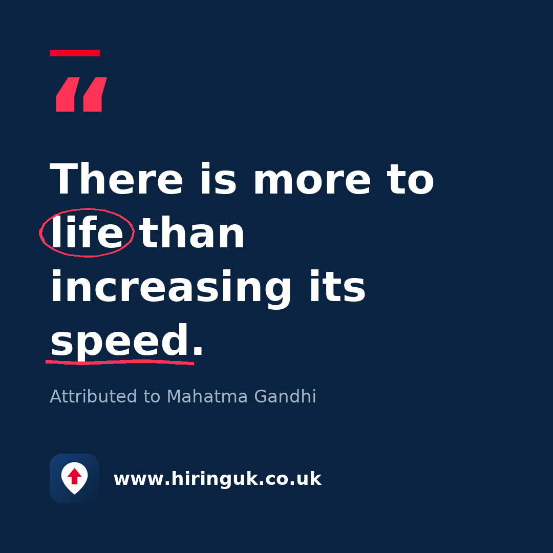 Quote card: There is more to life than increasing its speed.