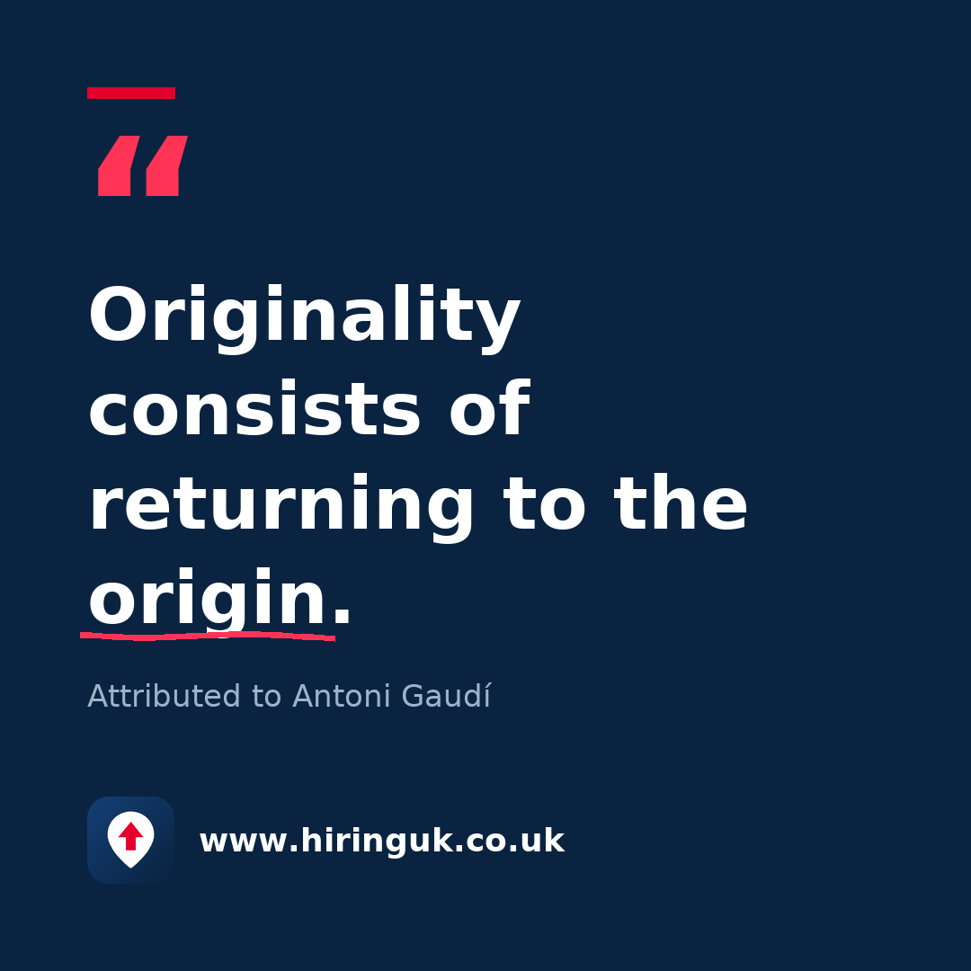 Quote card: Originality consists of returning to the origin.