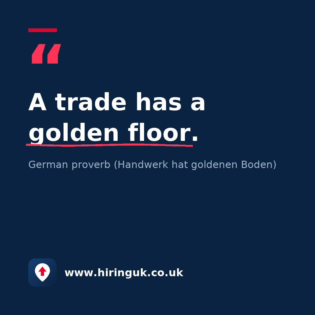 Quote card: A trade has a golden floor.