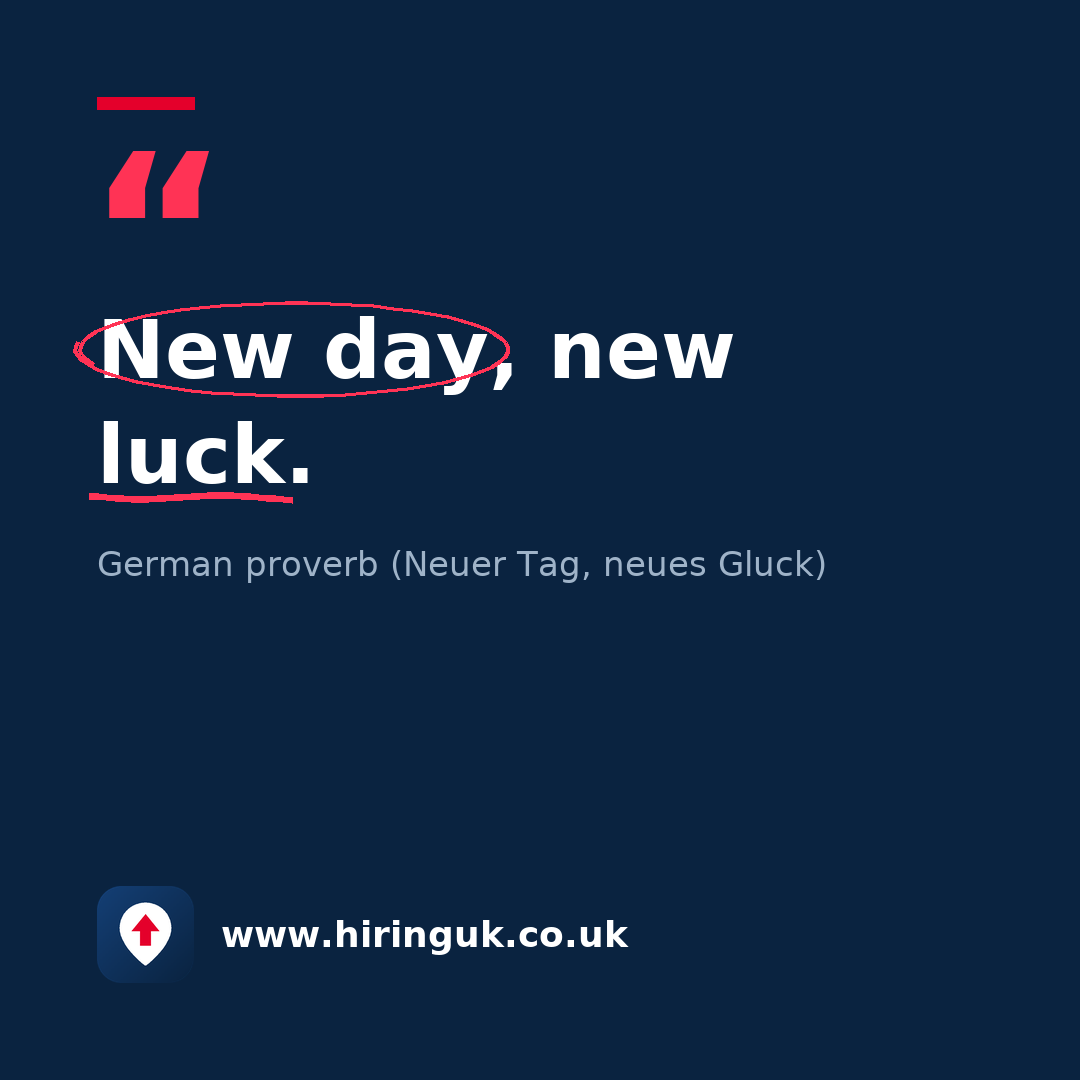 Quote card: New day, new luck.