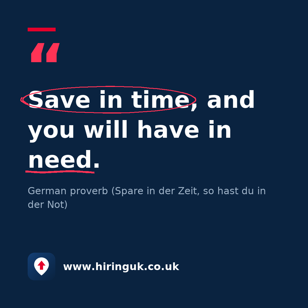 Quote card: Save in time, and you will have in need.