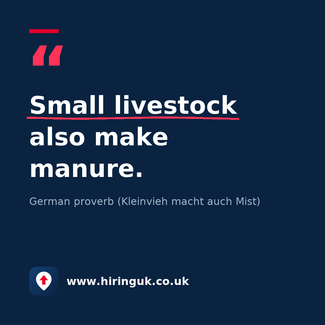 Quote card: Small livestock also make manure.