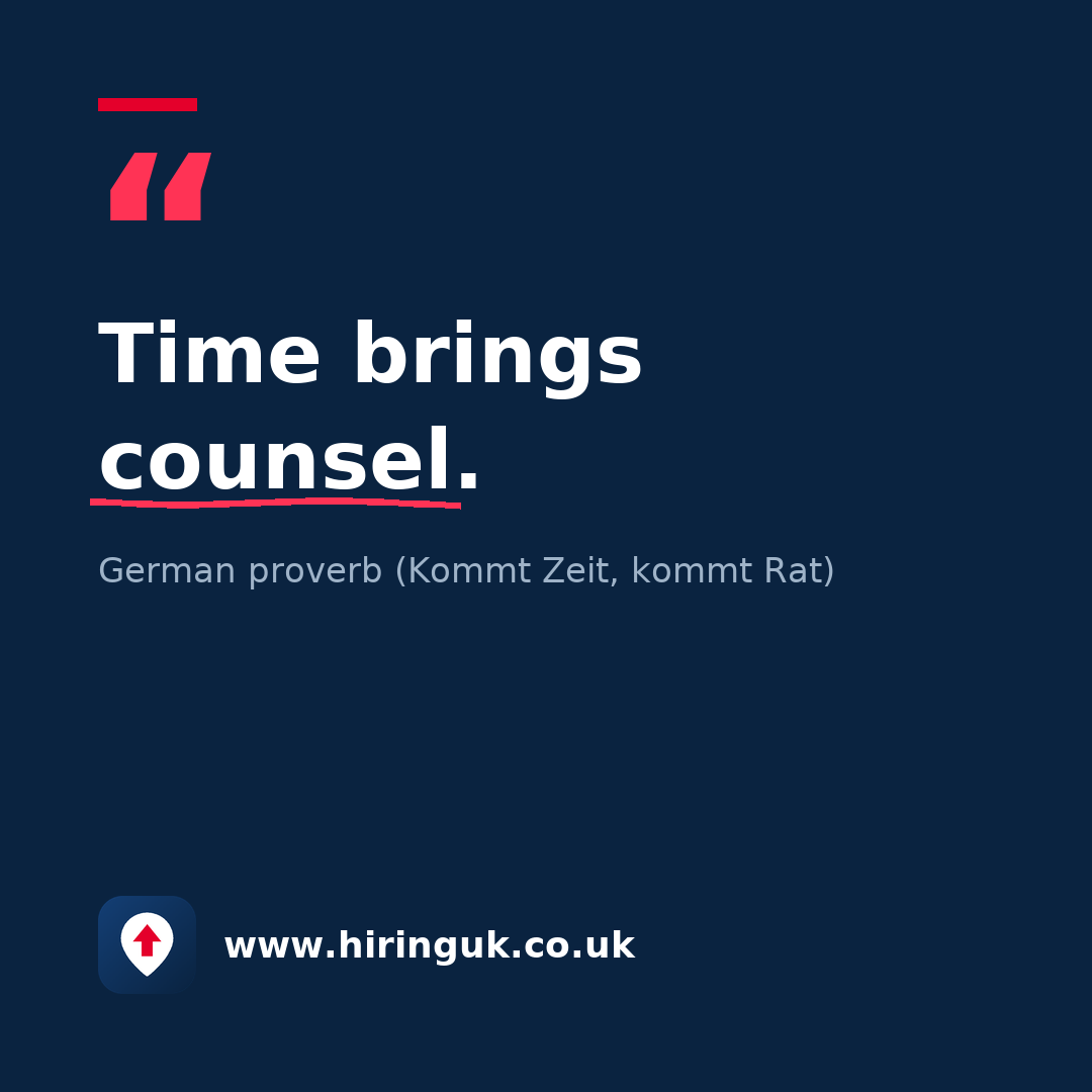 Quote card: Time brings counsel.