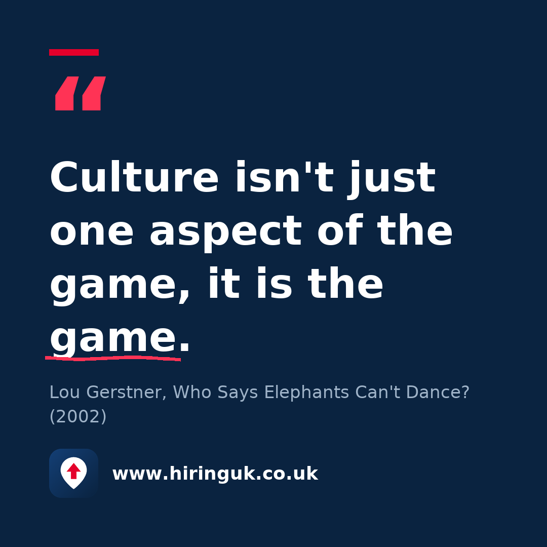 Quote card: Culture isn't just one aspect of the game, it is the game.