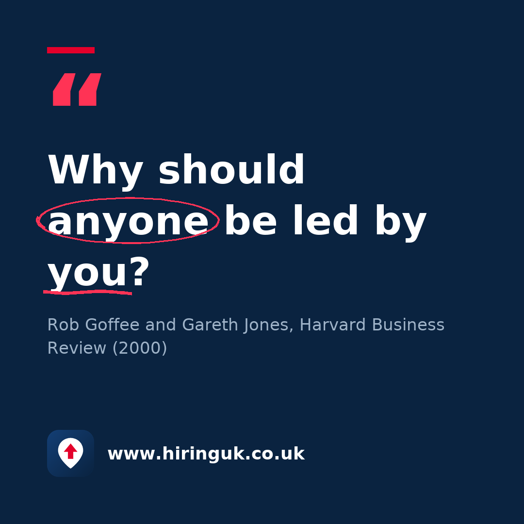 Quote card: Why should anyone be led by you?