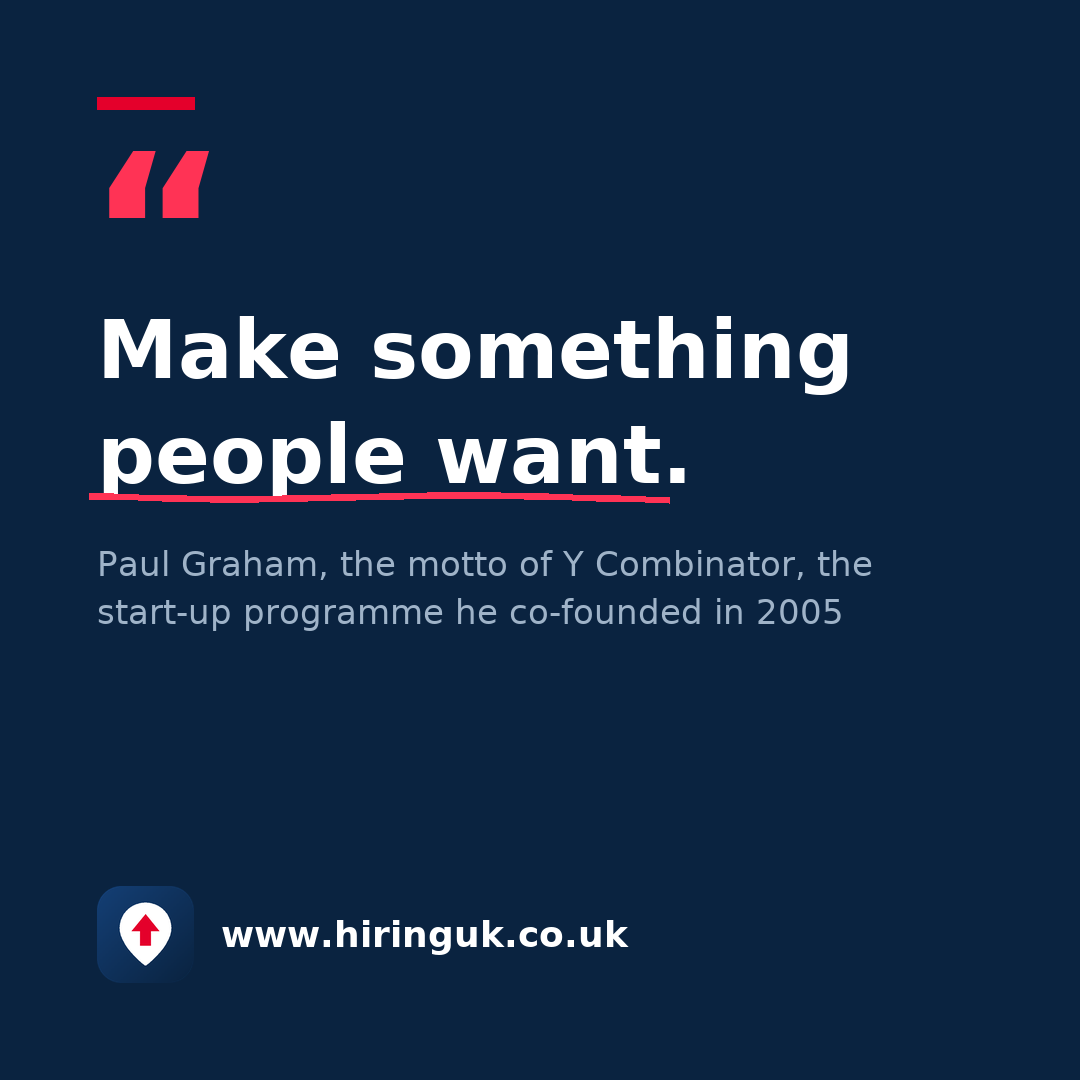 Quote card: Make something people want.