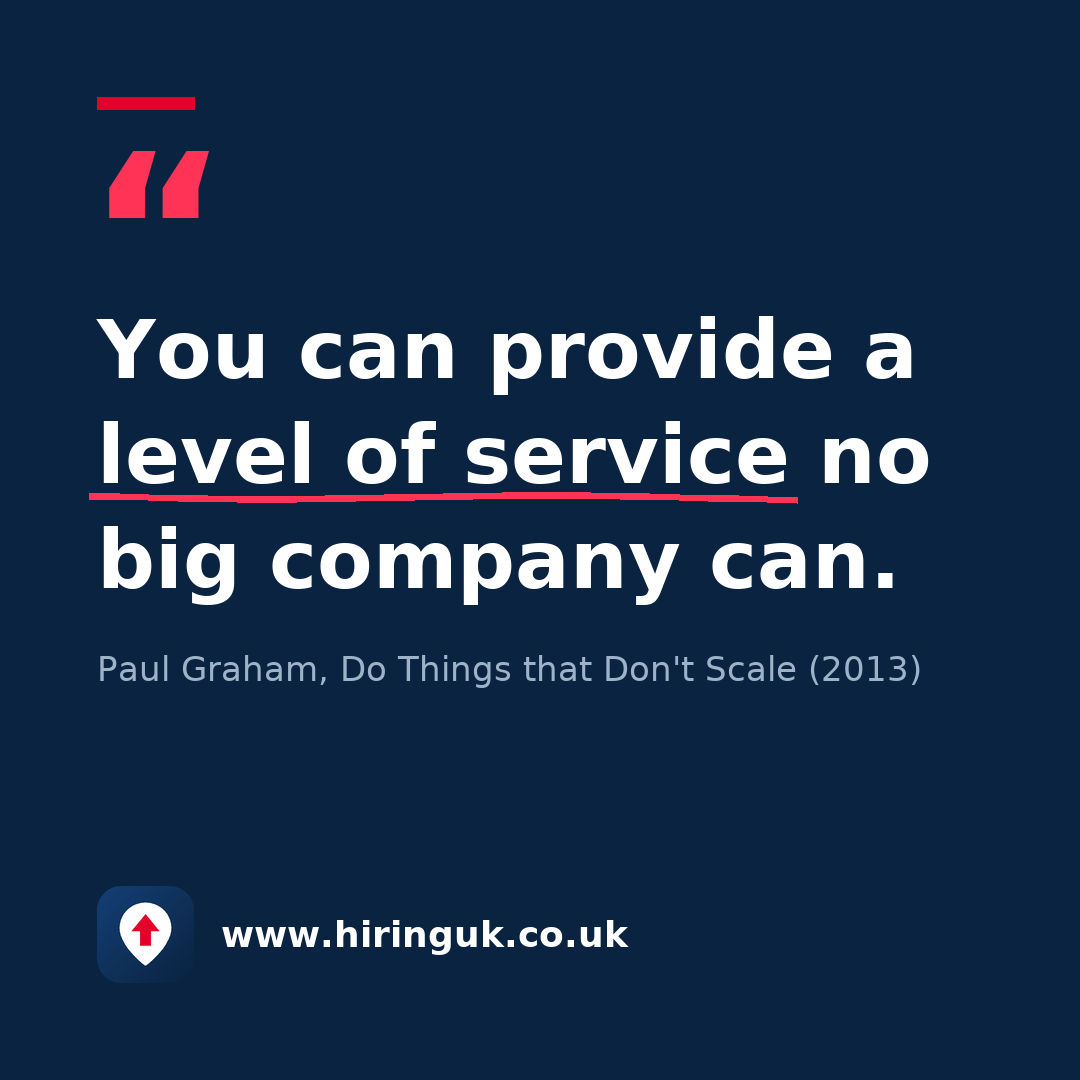 Quote card: You can provide a level of service no big company can.