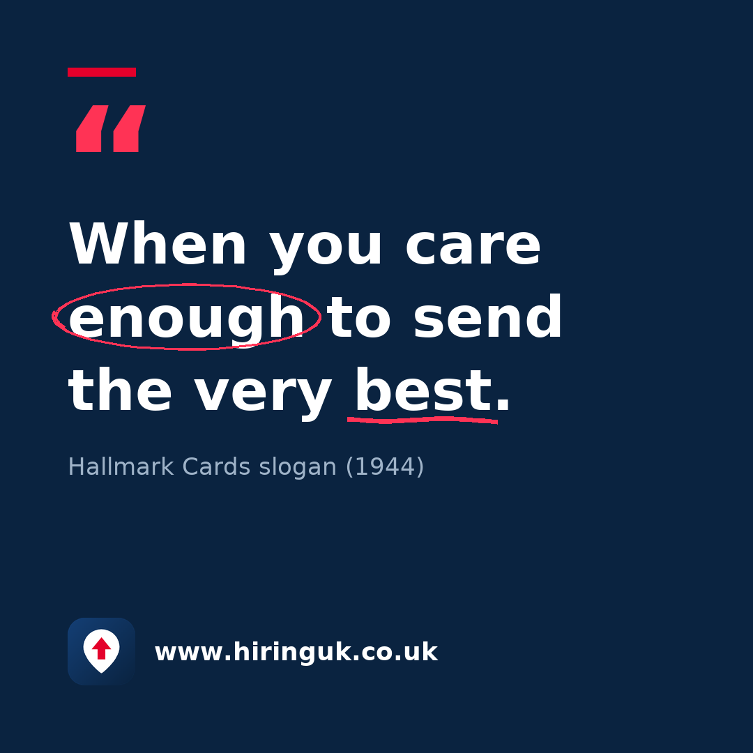 Quote card: When you care enough to send the very best.