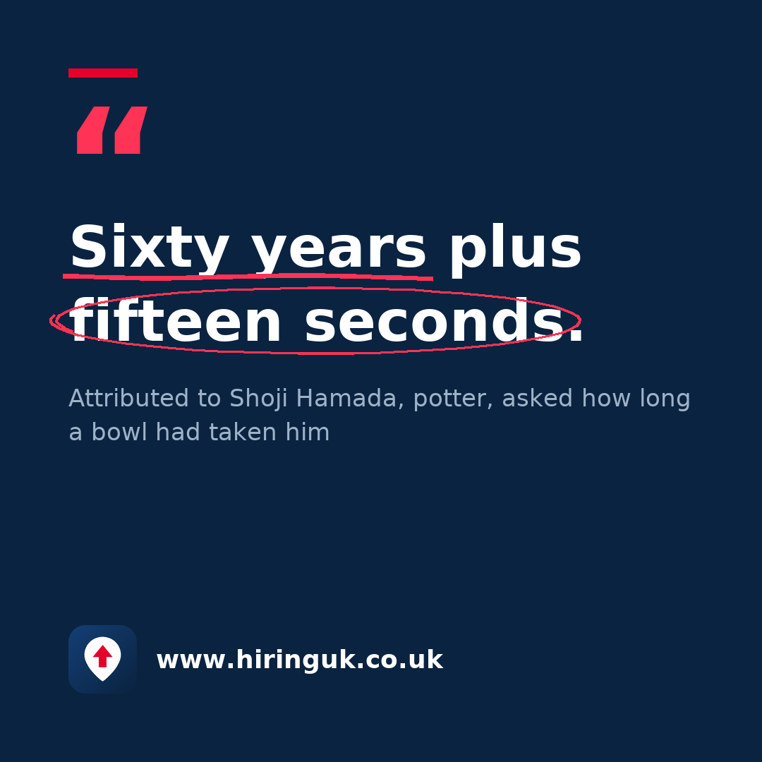 Quote card: Sixty years plus fifteen seconds.