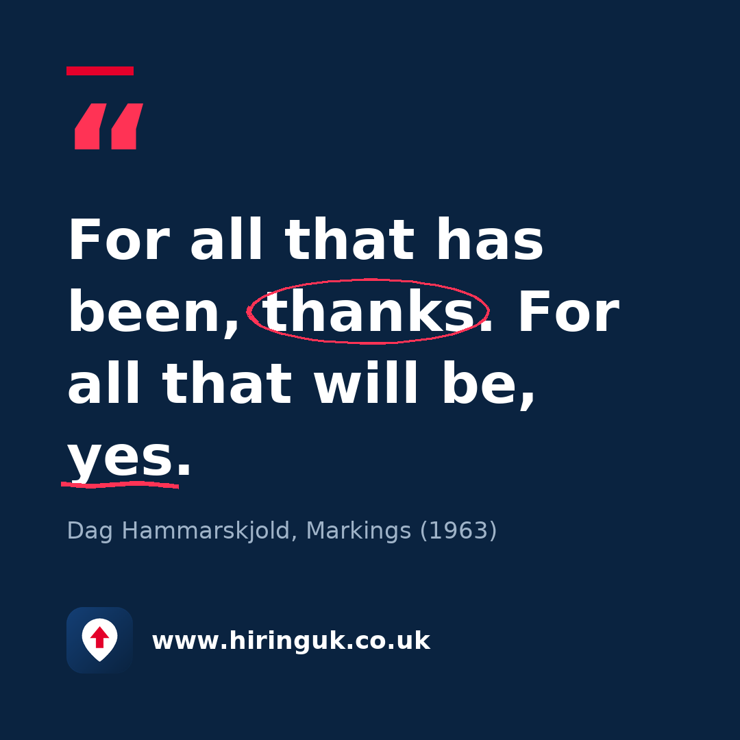 Quote card: For all that has been, thanks. For all that will be, yes.
