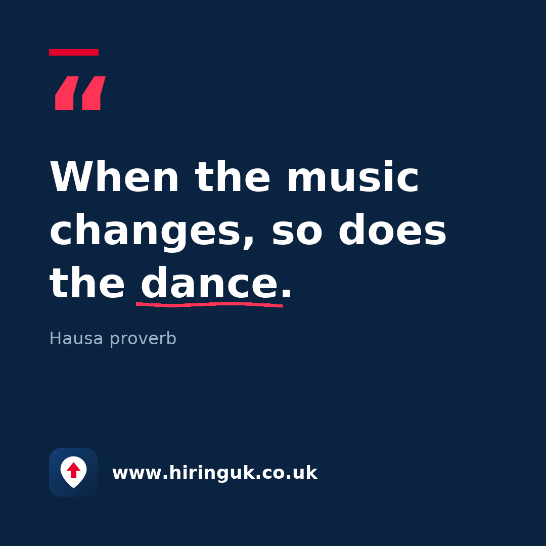 Quote card: When the music changes, so does the dance.