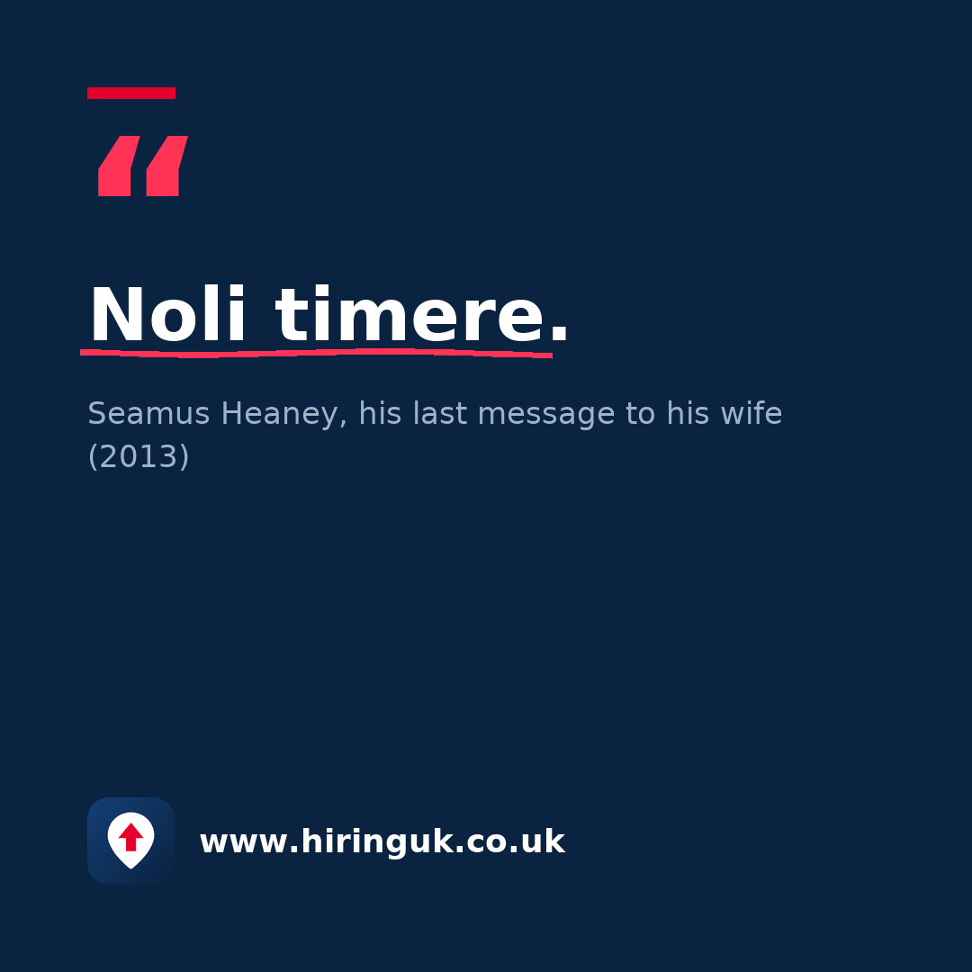 Quote card: Noli timere.
