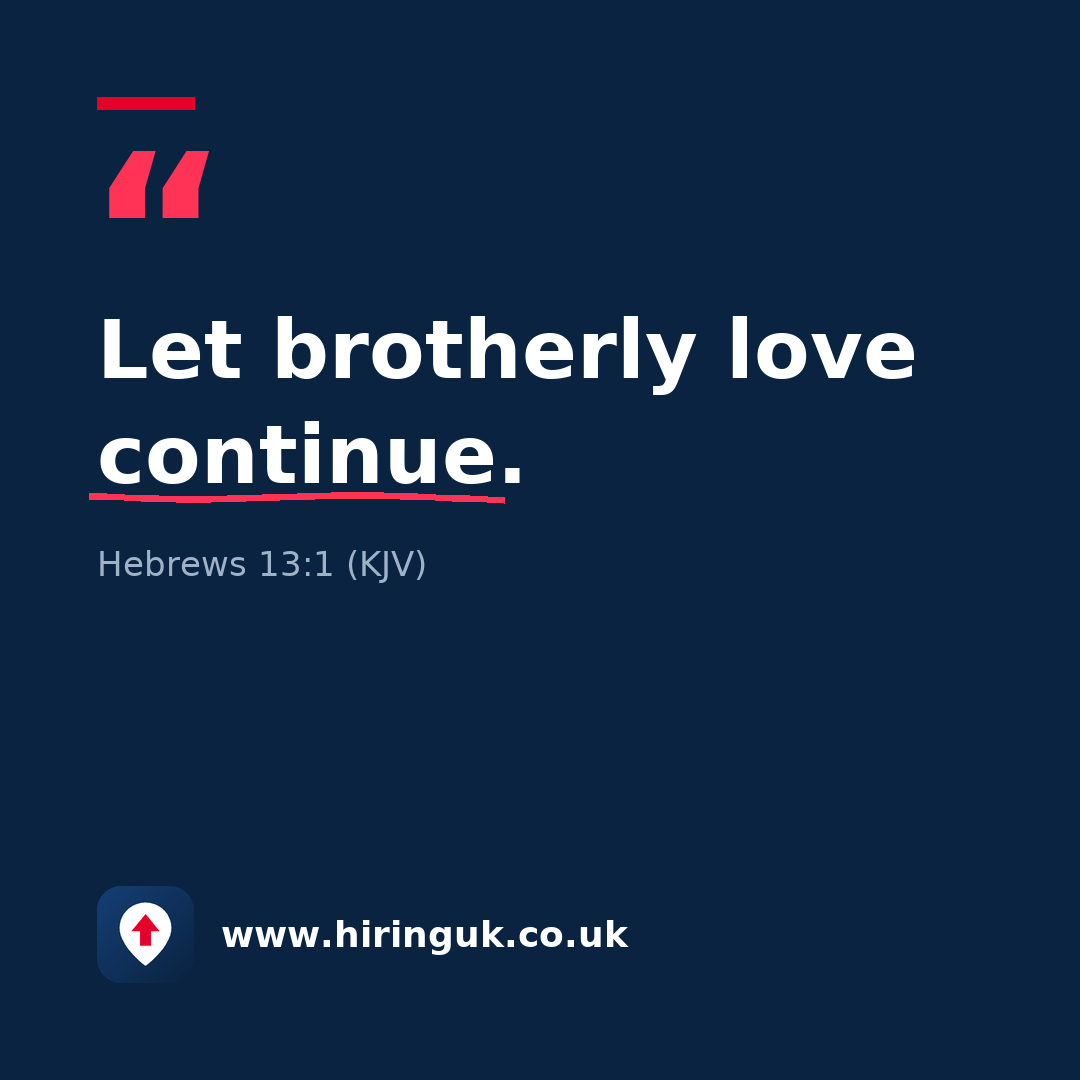 Quote card: Let brotherly love continue.