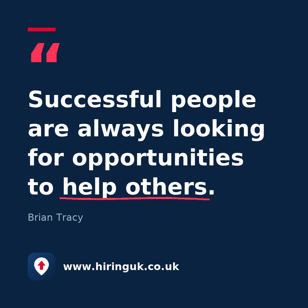 Quote card: Successful people are always looking for opportunities to help others.