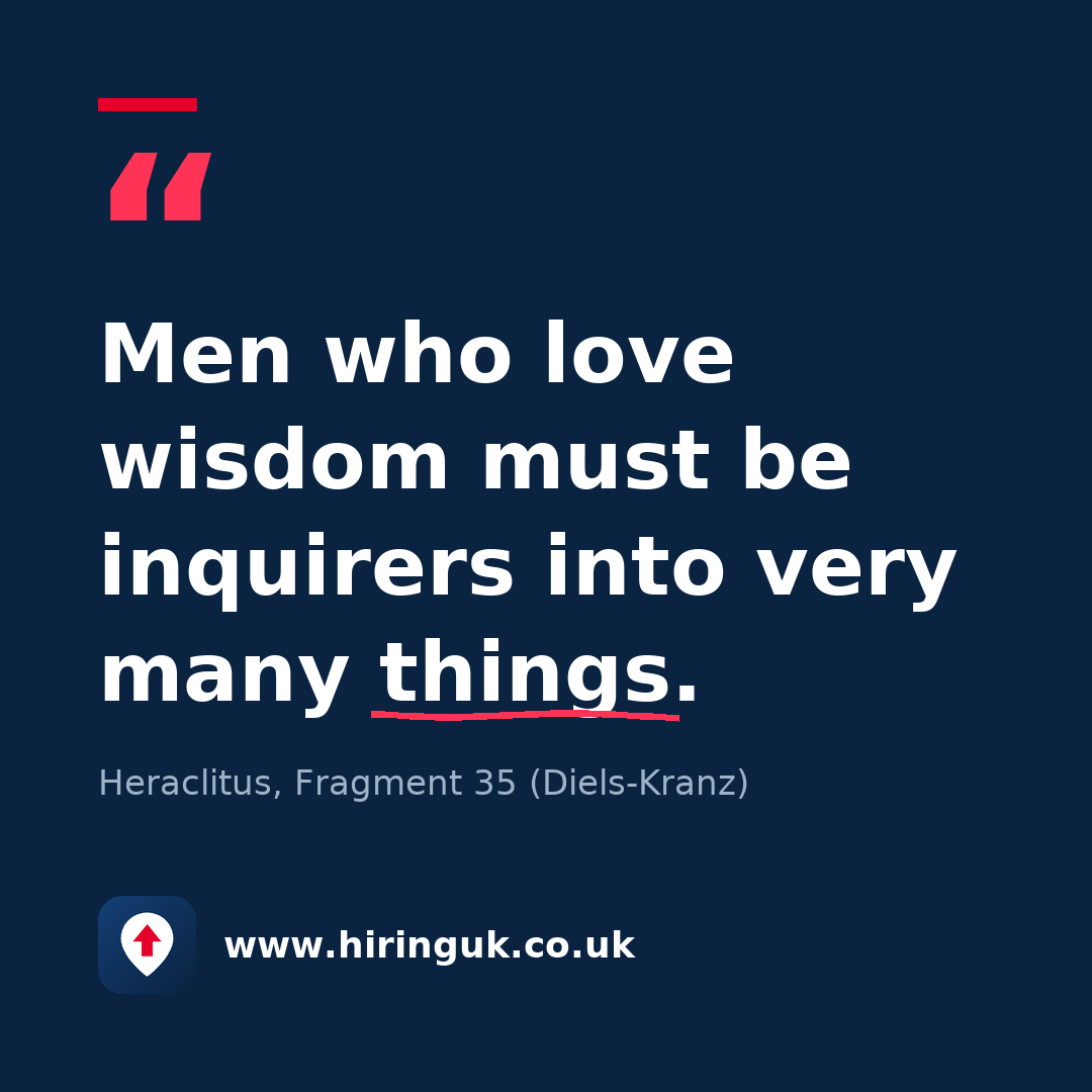 Quote card: Men who love wisdom must be inquirers into very many things.