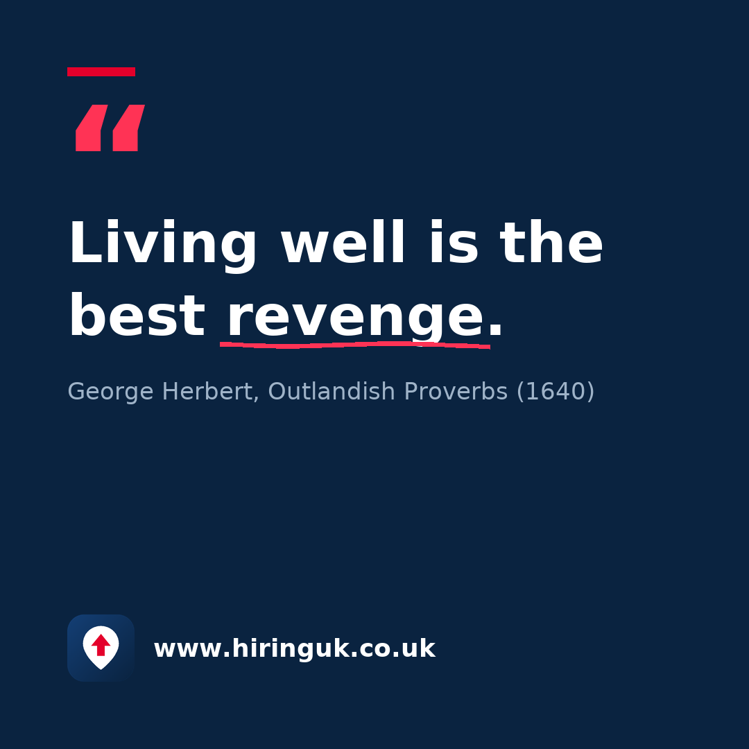 Quote card: Living well is the best revenge.