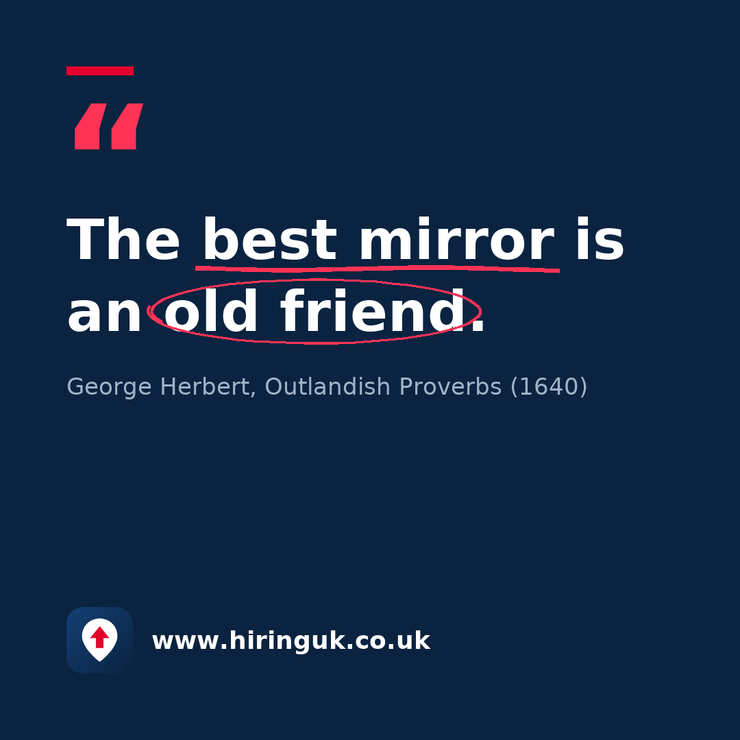 Quote card: The best mirror is an old friend.