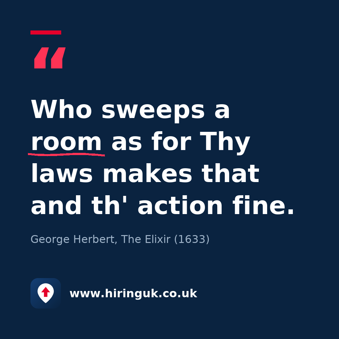 Quote card: Who sweeps a room as for Thy laws makes that and th' action fine.