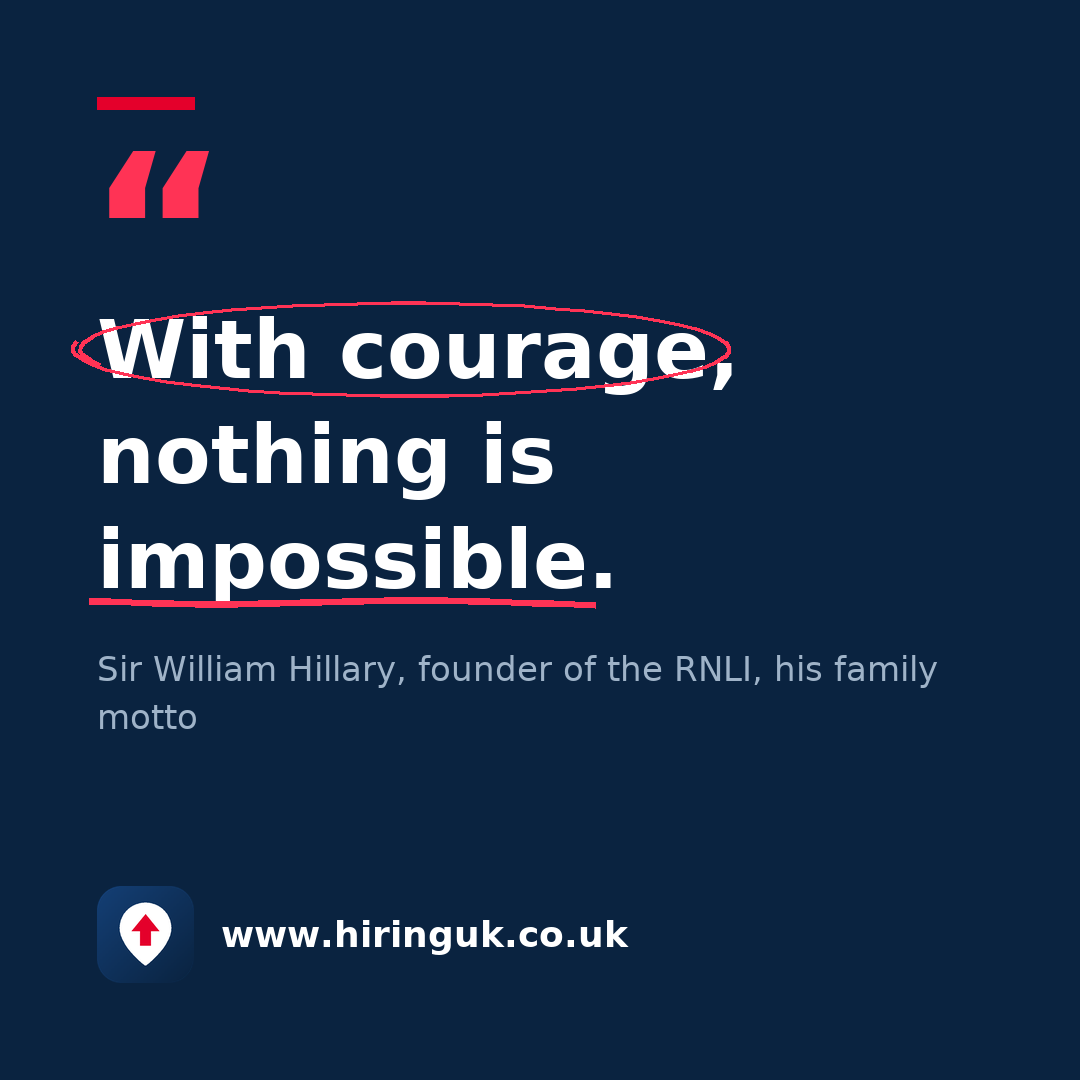 Quote card: With courage, nothing is impossible.