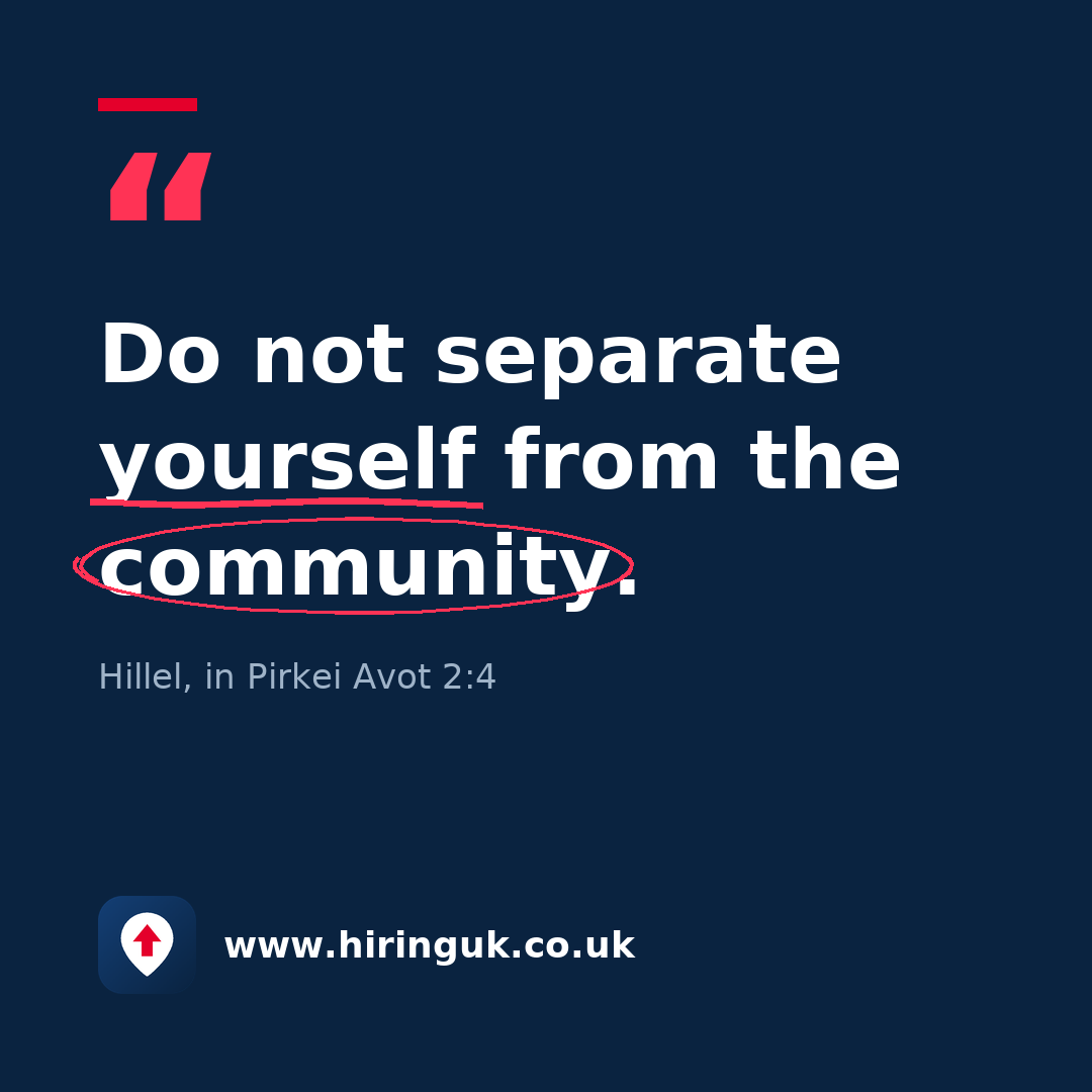 Quote card: Do not separate yourself from the community.