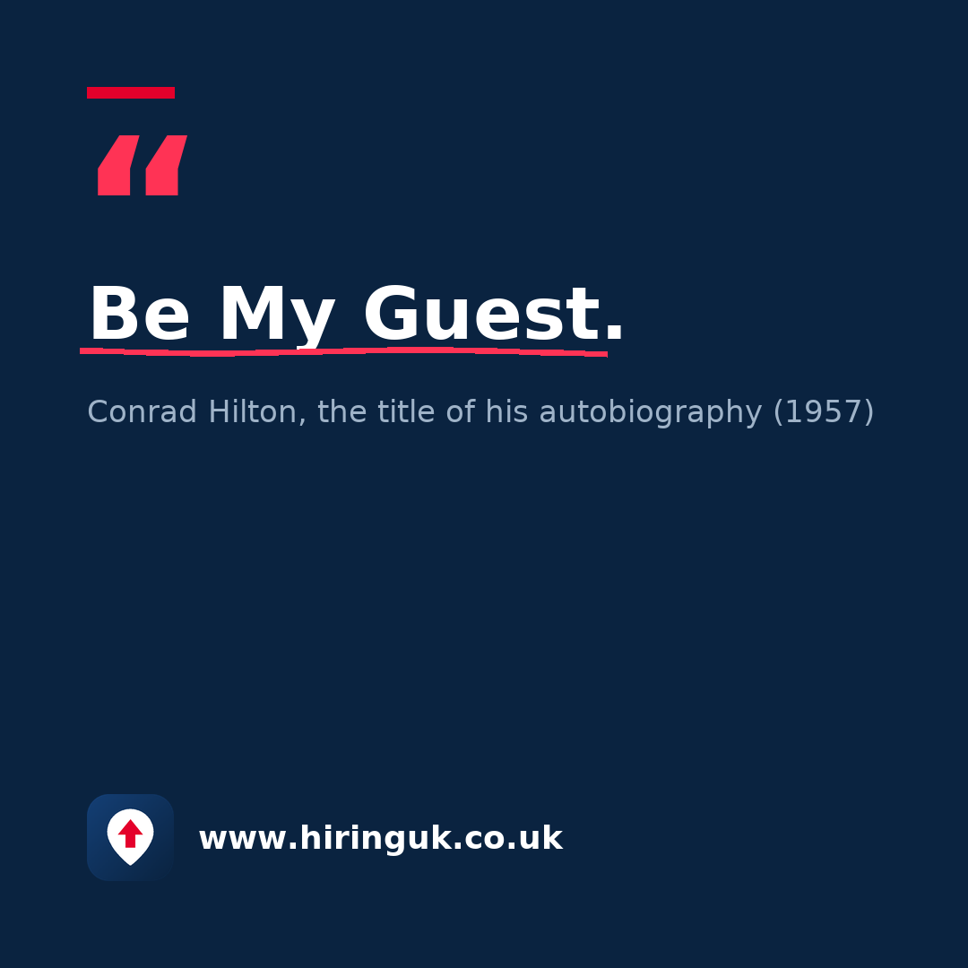 Quote card: Be My Guest.