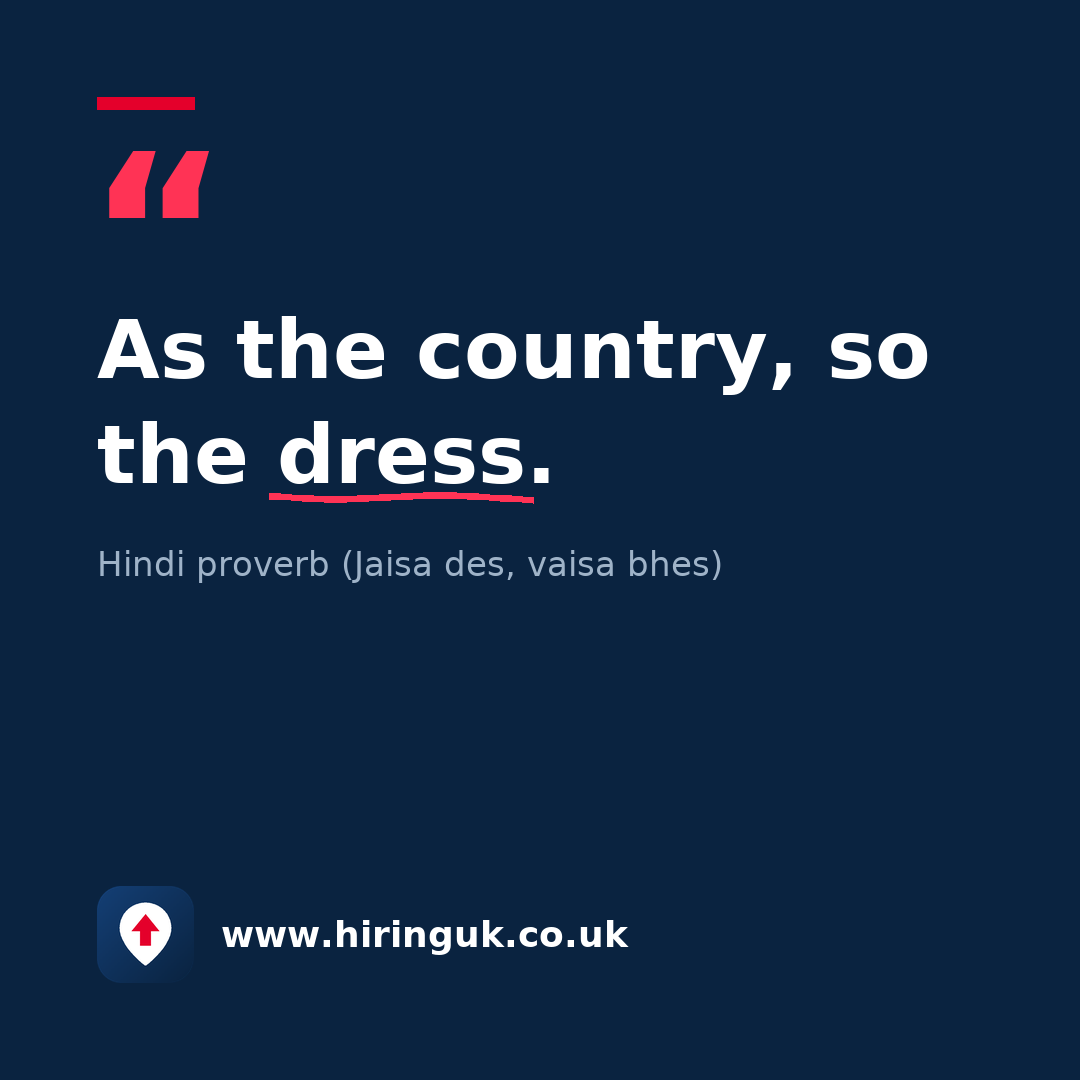 Quote card: As the country, so the dress.