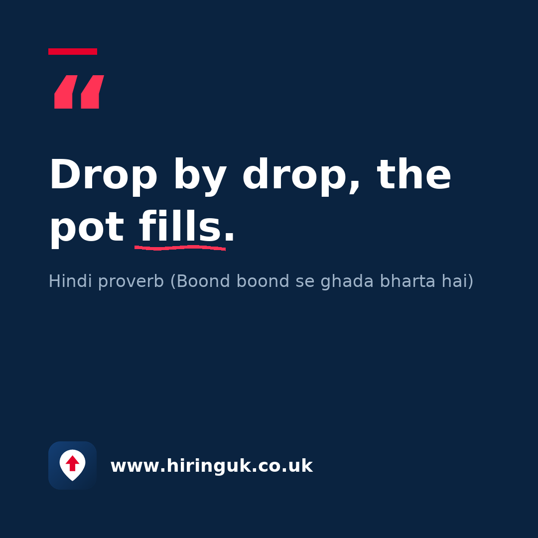 Quote card: Drop by drop, the pot fills.