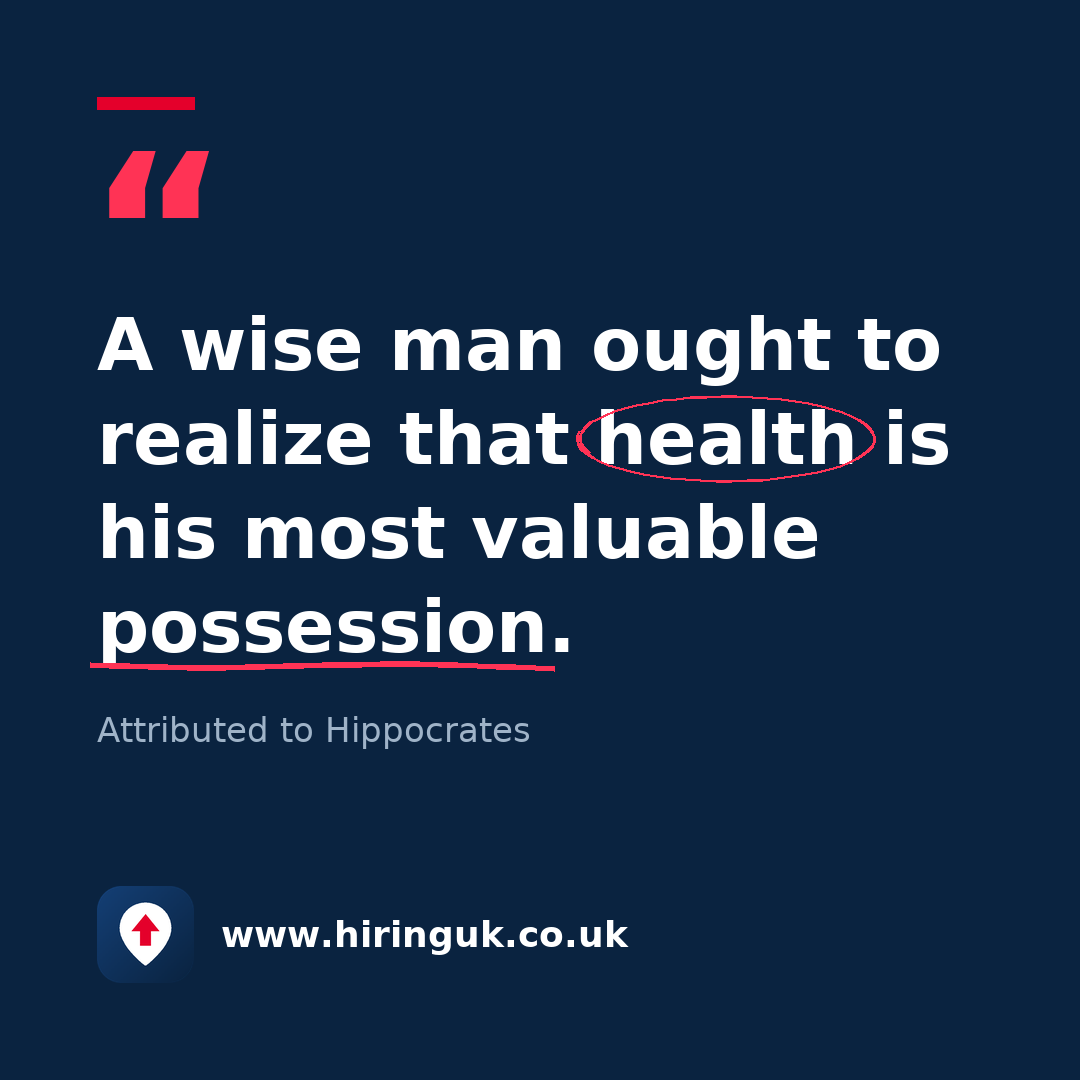 Quote card: A wise man ought to realize that health is his most valuable possession.