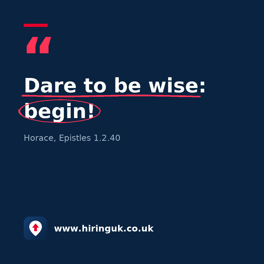 Quote card: Dare to be wise: begin!