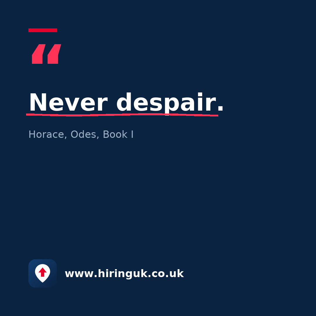 Quote card: Never despair.