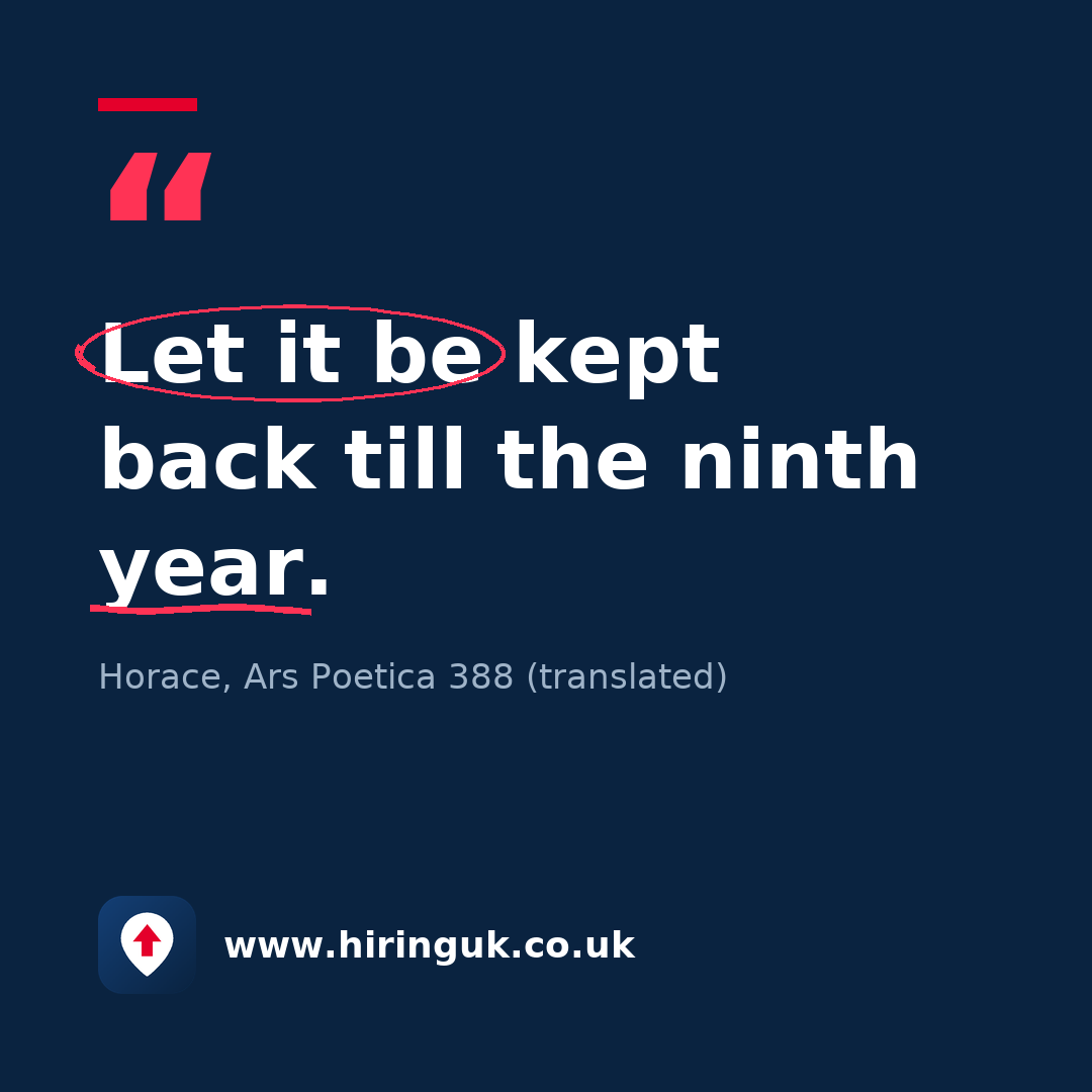 Quote card: Let it be kept back till the ninth year.