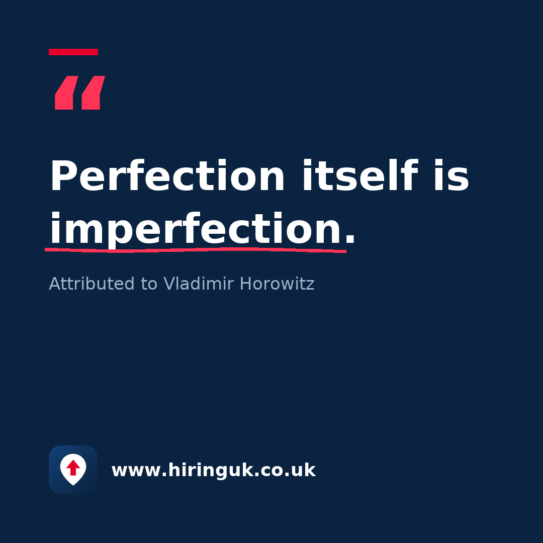 Quote card: Perfection itself is imperfection.