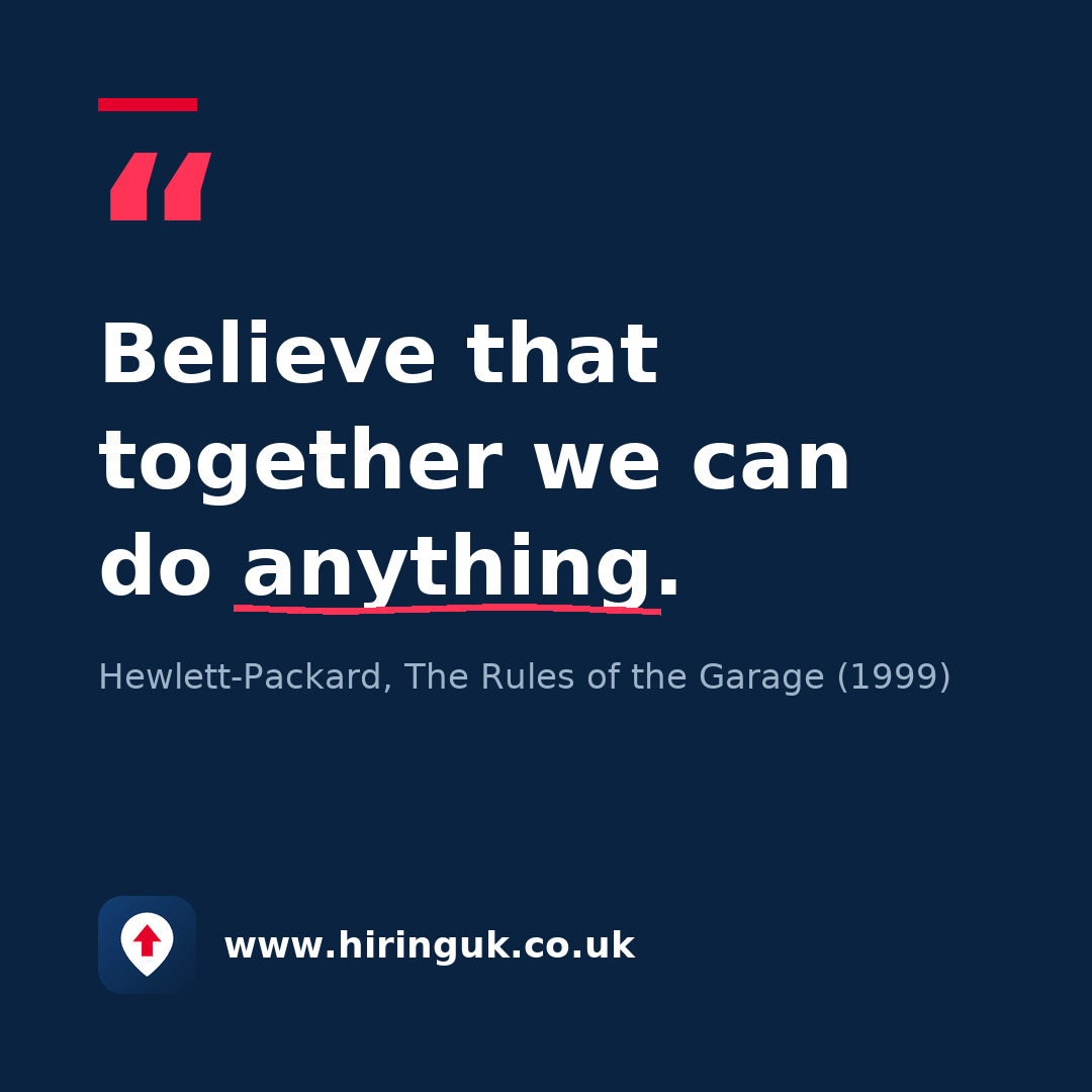Quote card: Believe that together we can do anything.