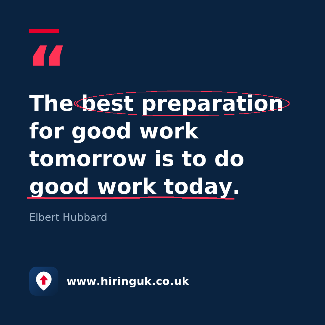 Quote card: The best preparation for good work tomorrow is to do good work today.