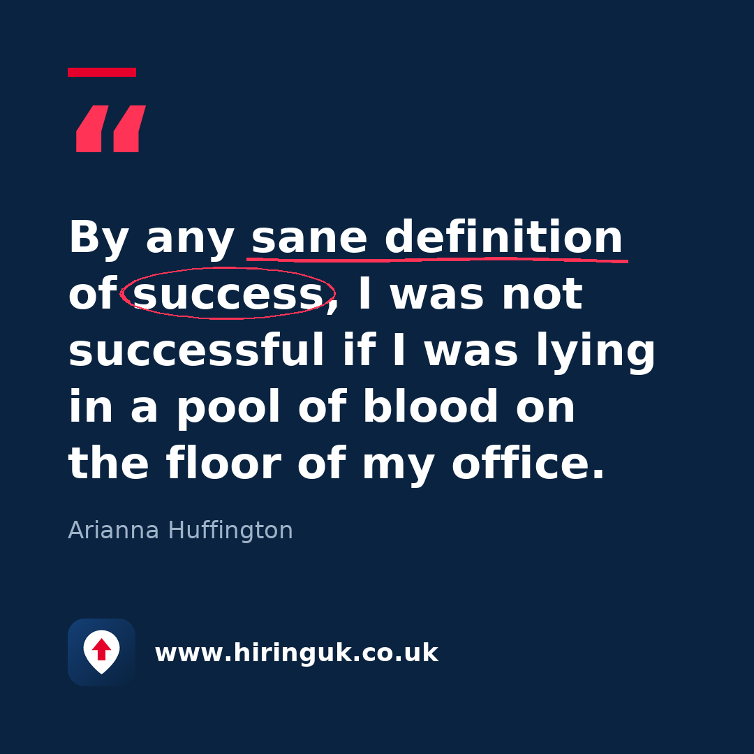 Quote card: By any sane definition of success, I was not successful if I was lying in a pool of blood on the floor of my office.