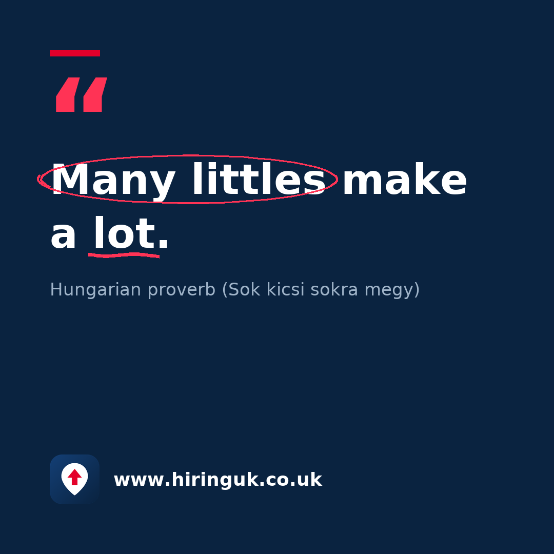 Quote card: Many littles make a lot.